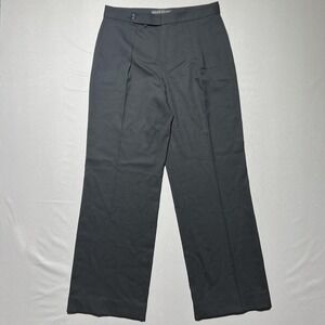Ralph Lauren Black Label Wide Leg High Rise Wool Dress Pants Black Preppy Size 6
